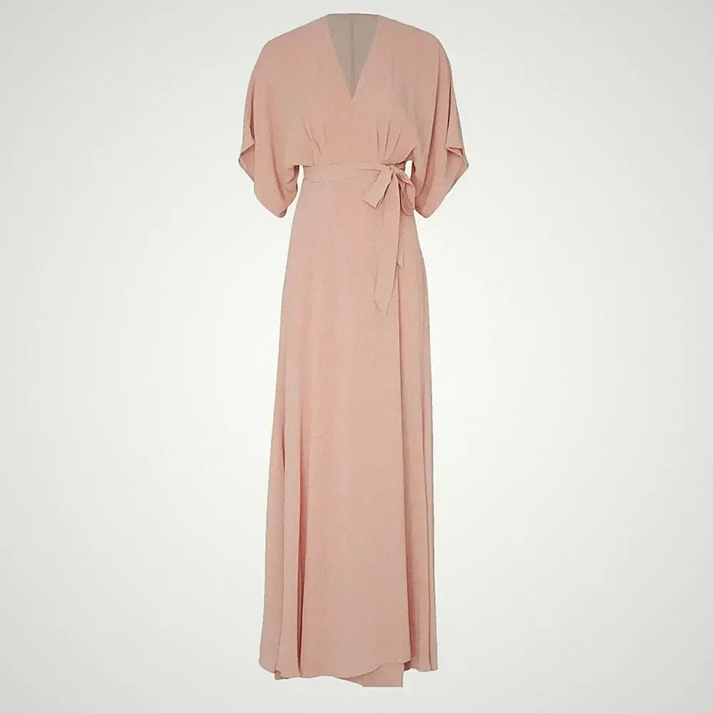 Reformation Kleid Gr. XS Blush Pink Winslow Wickel Maxi Hochzeit Gast Elegant