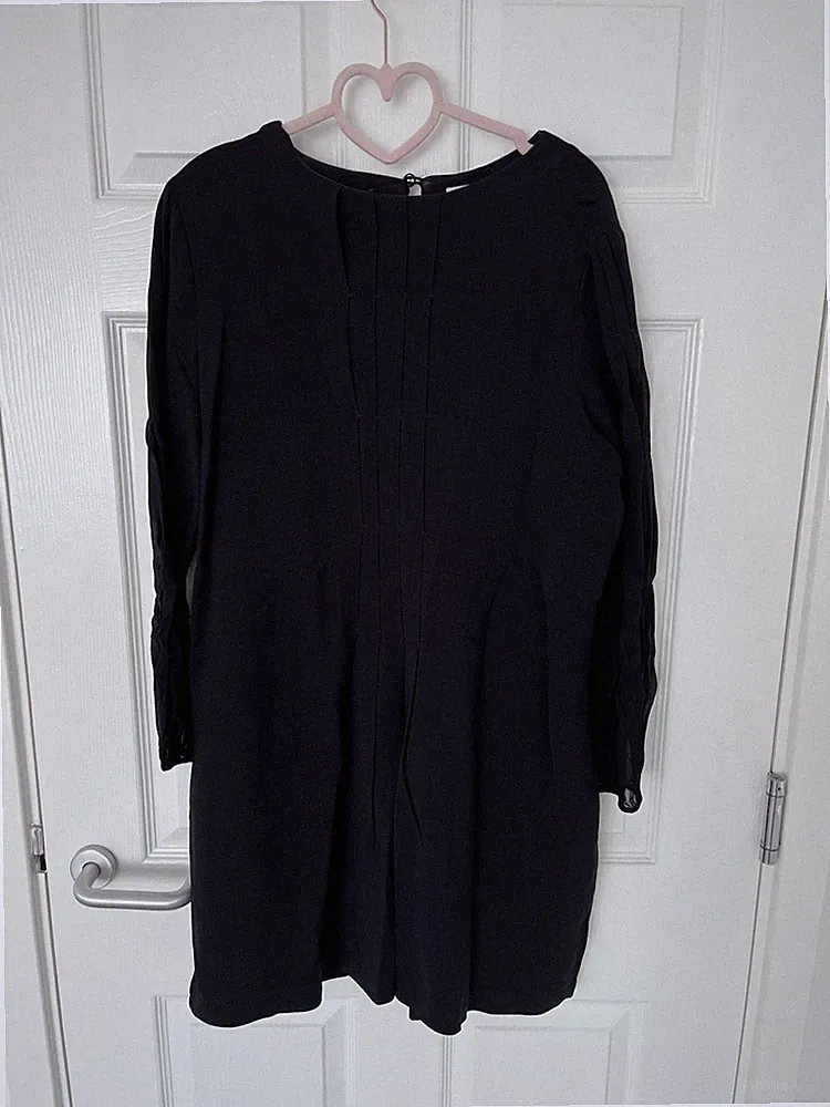REISS Delfina dunkelblau Pin Tuck Kleid Gr UK 14 Etuikleid Smart Work Hochzeit Gast