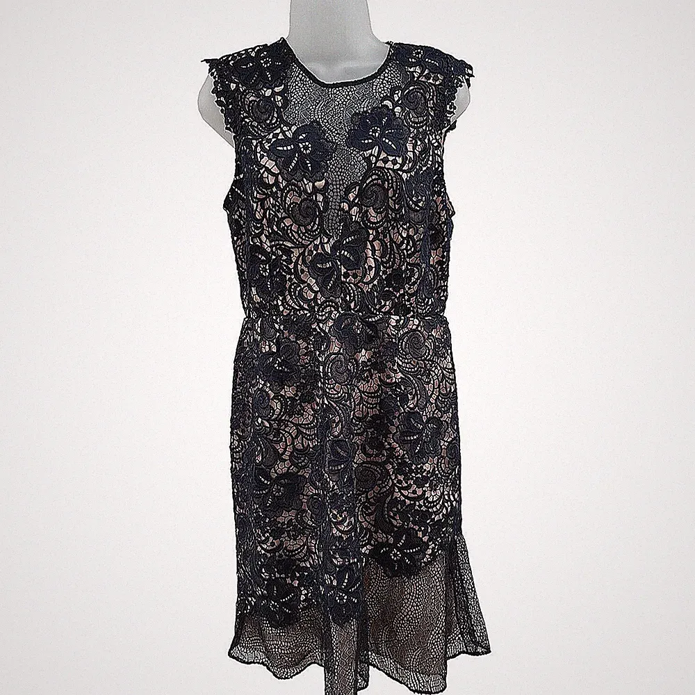 Reiss June Spitzenkleid türkis dunkelblau marineblau UK-Größe 12 Hochzeit Gast Party