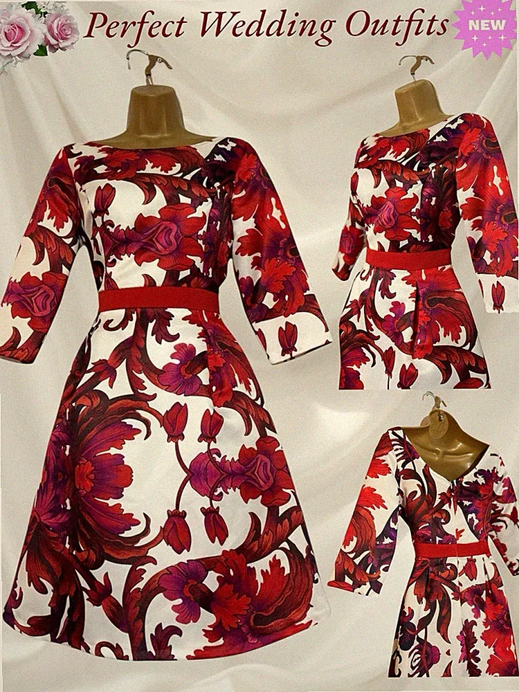 Renata Größe 10 EU38 neu mit Etikett rot weiß Blumen Fit & Flare Kleid Hochzeit Gast Rennen