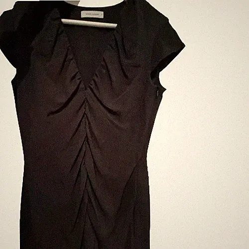 💯RENE LEZARD💥KLEID Seide gerafft Cocktail M/L/38 schwarz kurz WieNeu Sommer
