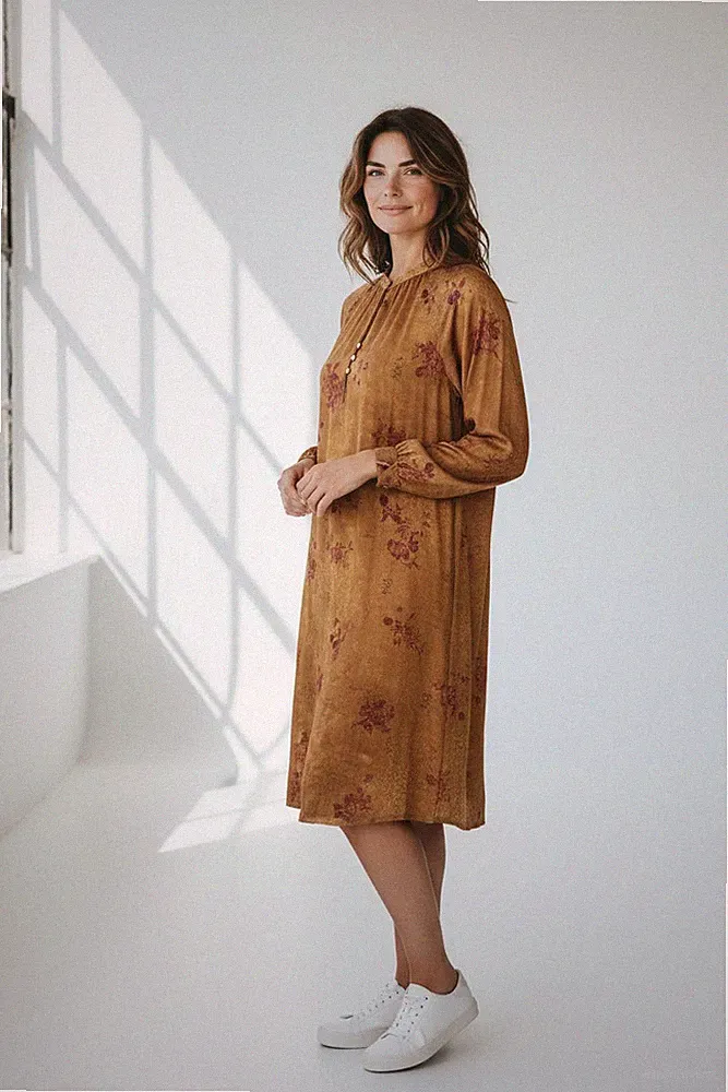Replay Kleid lang Damen mehrfarbig gold schick Sommer elegant S