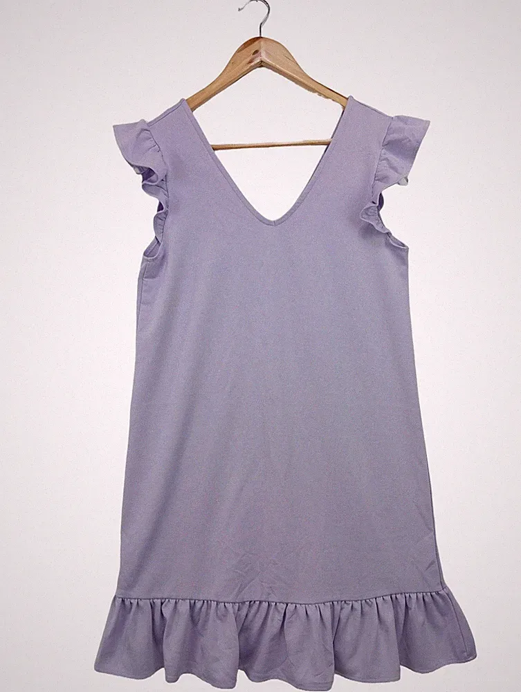 RESERVED A-Linien Kleid Damen Kleid Gr. DE 38 lila Casual-Look