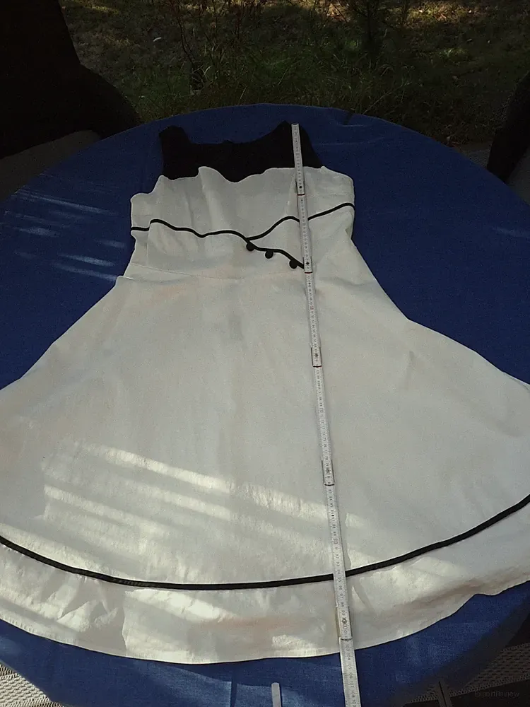 👀 Retro Rockabilly Swing Kleid Übergröße 3XL +/- 46 Weiß Schwarz Spitze A-Linie