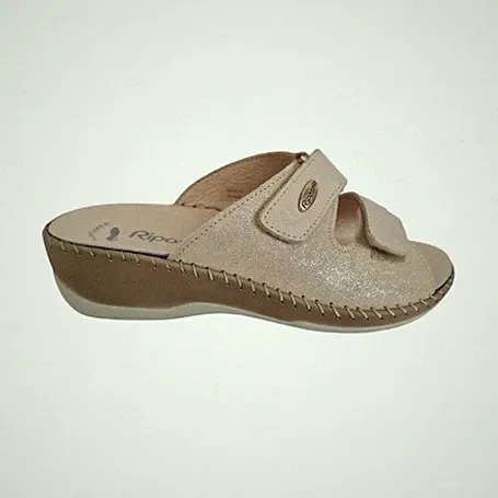 Riposella Slipper mit Keilabsatz, Damen, handgenähte Linie - BEI (Beige)