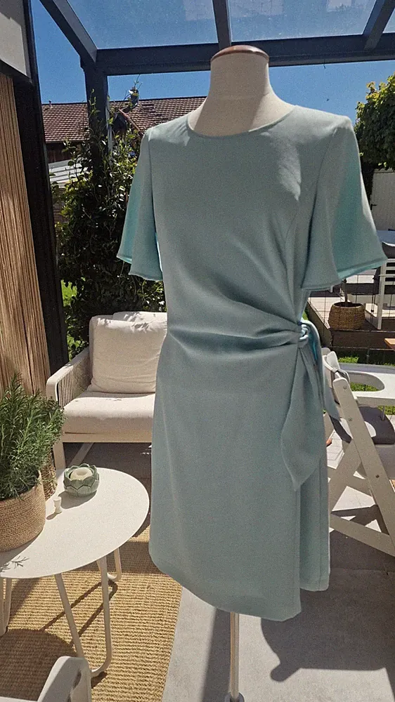 River Woods Kleid Gr. 36 38 NP 179 € Wrap Wickeloptik Dress Mint Aqua Etuikleid