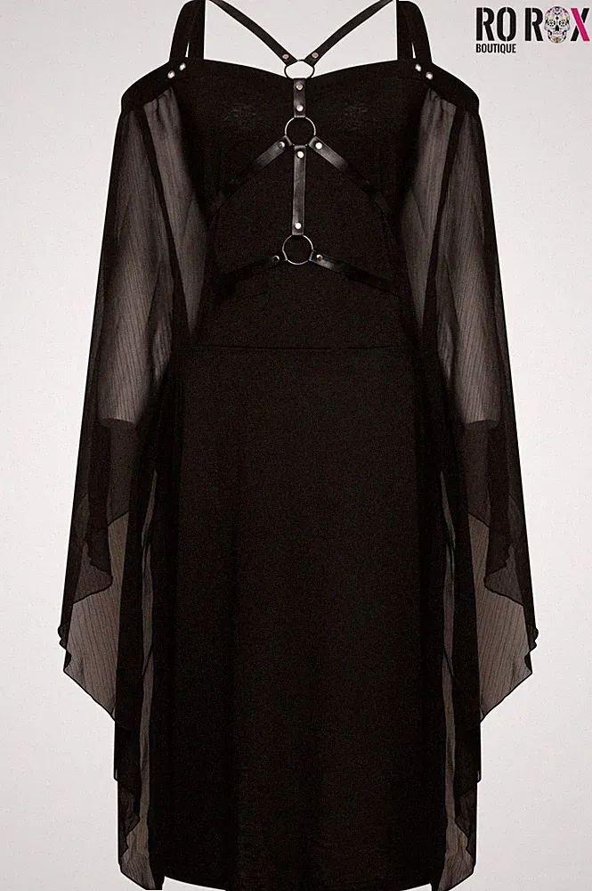 Ro Rox Esme Kleid Mittelalter Langarm Sexy Cold Shoulder Gothic Tunika