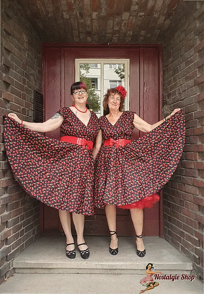 Rockabilly Rockabella Petticoatkleid Kirschen 50er Jahre Rock n`Roll NEU