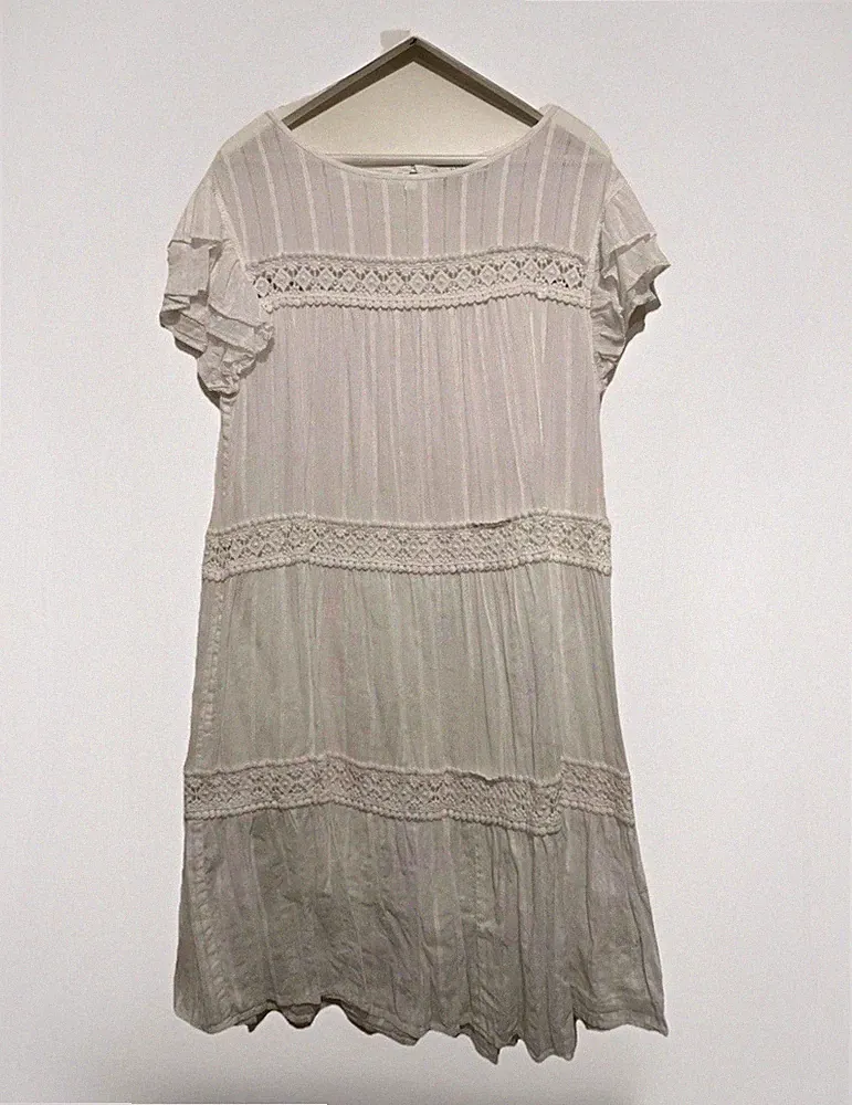 Romantisches Sommerkleid Weiß Spitze DE 38 BLOOM Baumwolle