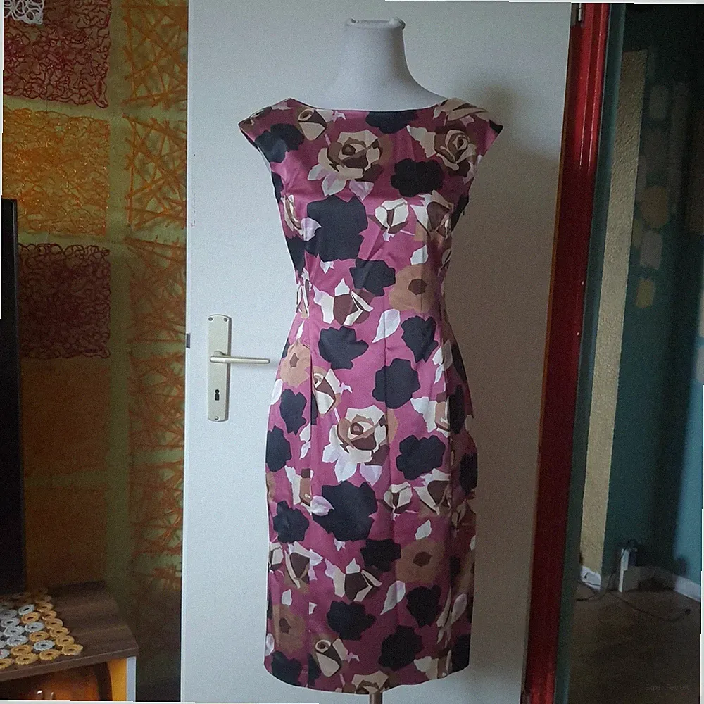 Rosa Satin Partykleid Floral Abend Anlass Festlich Silvester Chic Event Coast 38