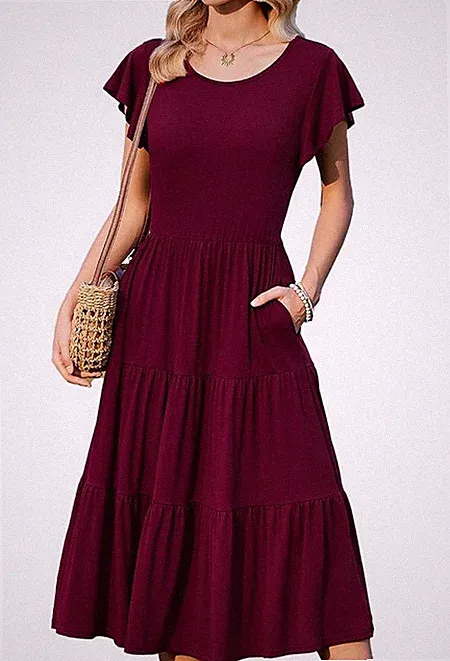 Rotes Kleid Größe XXL Maxikleid A-Linie Freizeitkleid NEU