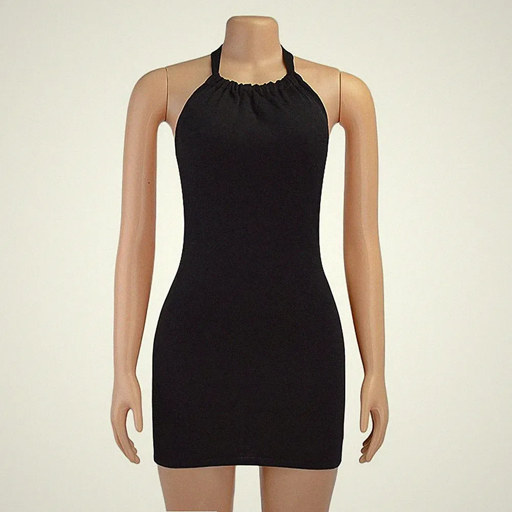 Rückenfreies Sommerkleid mit Strapsträgern für Damen bequeme Nylonmischung