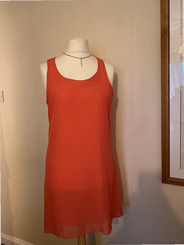Ruiyige Kleid / Bluse / Top / Damen Größe M koralle mit Schleife ￼ärmellos