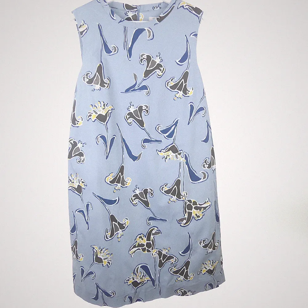 S´MAX MARA Kleid Etuikleid Dress Muster Blau Gr. S 36