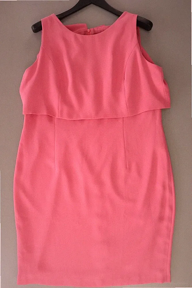 s.Oliver Black Label Etuikleid Regular Kleid für Damen Gr. 46, XL Ärmellos rosa