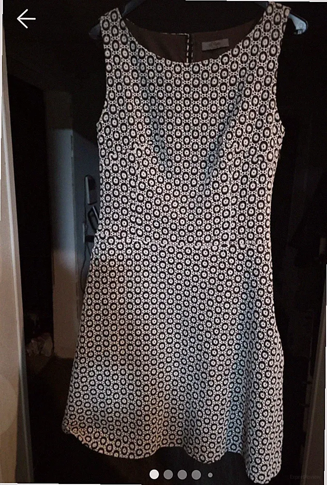 s.Oliver Damen A-Linie Kleid ärmellos schwarz/weiß geom. Gr. 36 knie gefüttert