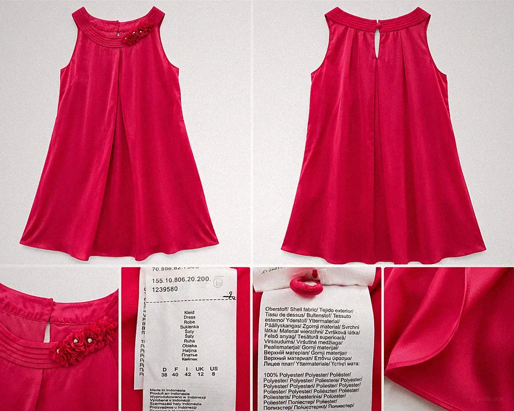 s.Oliver Damen Kleid Gr. 38 Pink Fuchsia Satin Optik Ärmellos Festlich Elegant