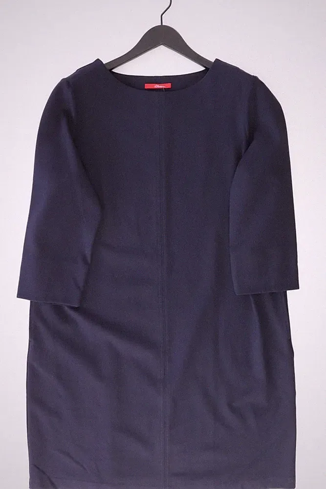 s.Oliver Etuikleid Regular Kleid für Damen Gr. 44, XL 3/4 Ärmel blau aus Viskose