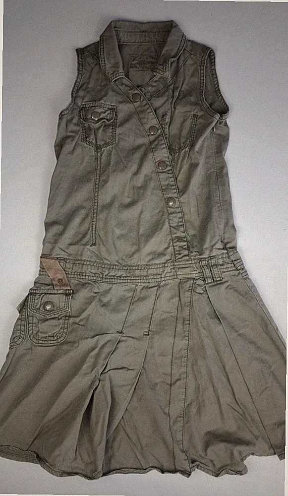 S. Oliver Kids leichtes Sommerkleid Hemdkleid khaki grün Gr. 134