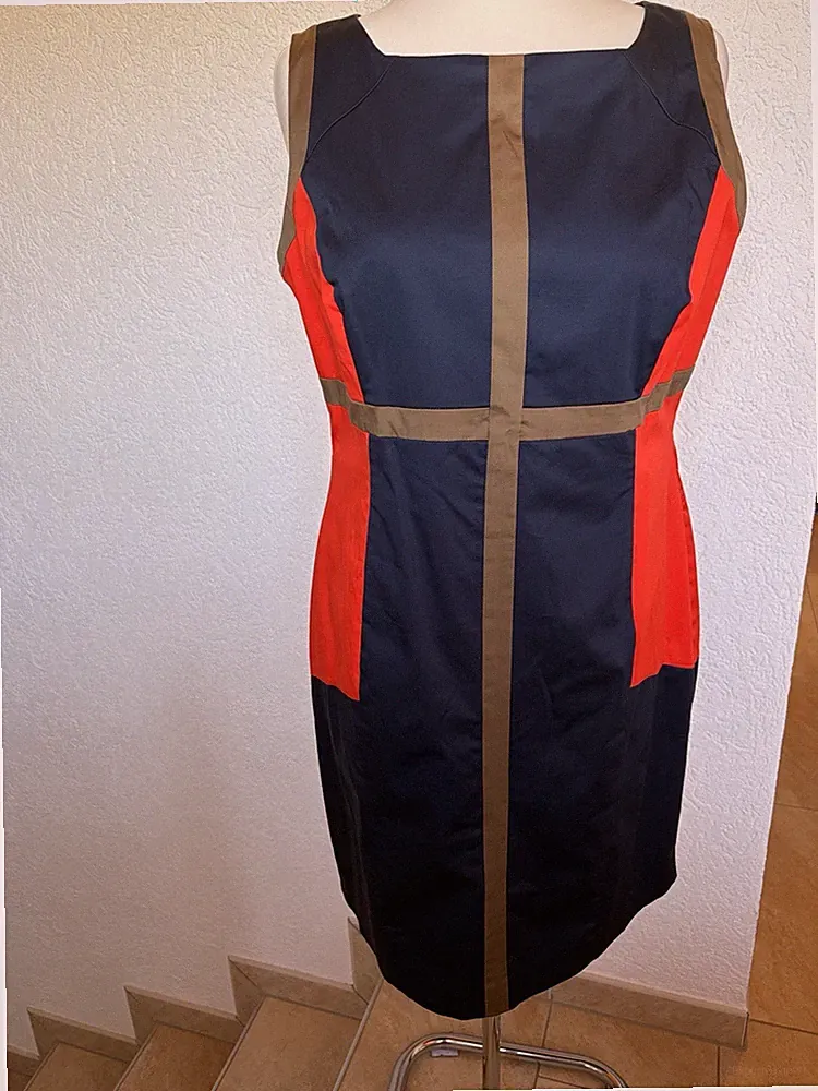 s.Oliver Kleid Blau Orange 46 XXL NEU Mit Etikett