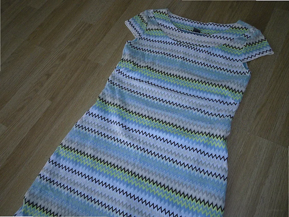 s.Oliver Kleid Gr. 34/XS blau-weiß gemustert # tolles S.Oliver Kleid # 1a Kleid