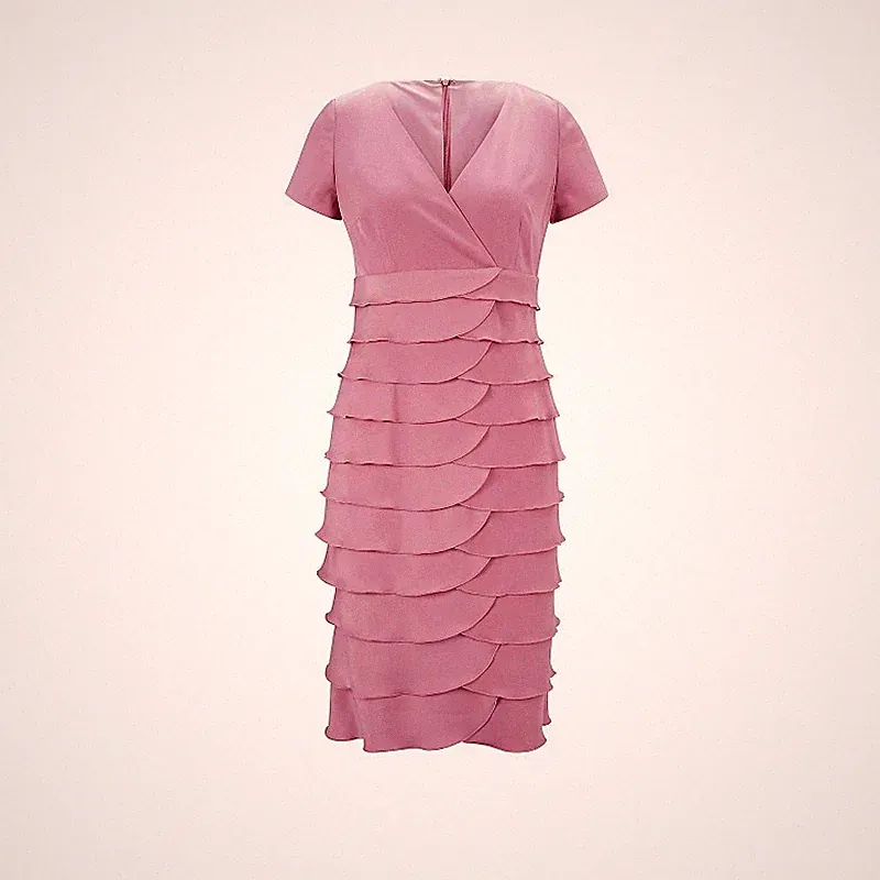 %SALE% HEINE Kleid Lagen Look Rüschen Bahnen Etuikleid Gr. 48, altrosa *DEAL*