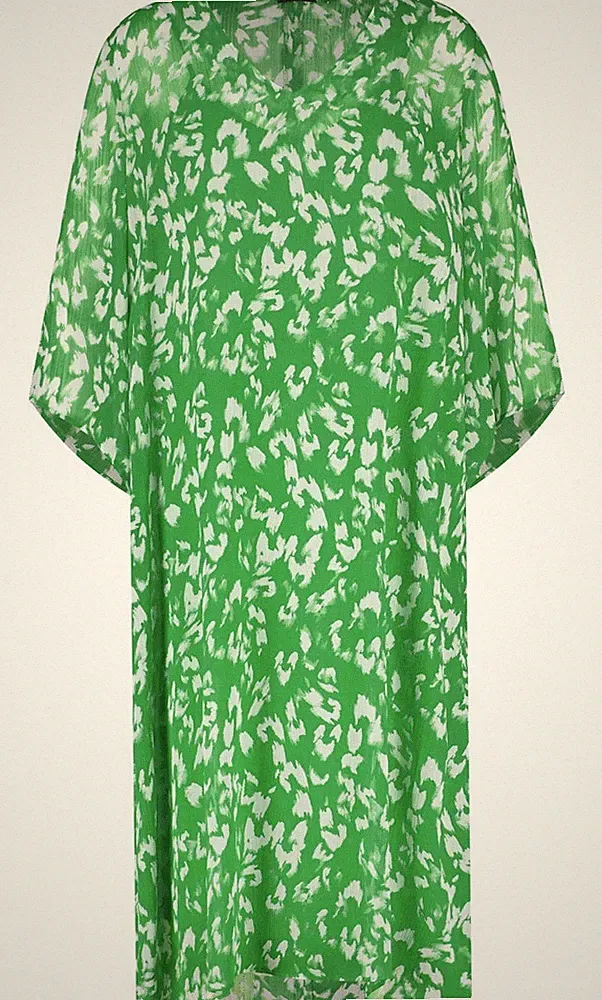Samoon Kleid Gr. 50 140€ A-Linie Damenkleid Freizeitkleid Sommerkleid Midikleid