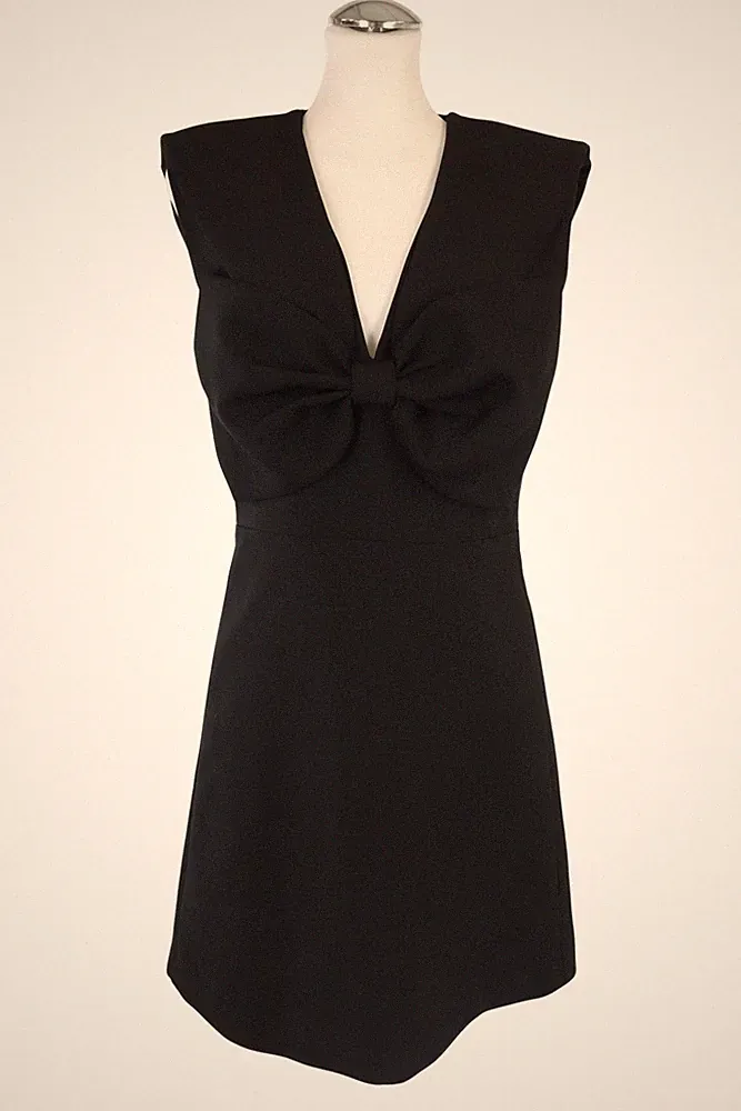 Sandro Damen Kleid Gr. 32 (FR 34) Schwarz Bleistiftkleid Minikleid Etuikleid