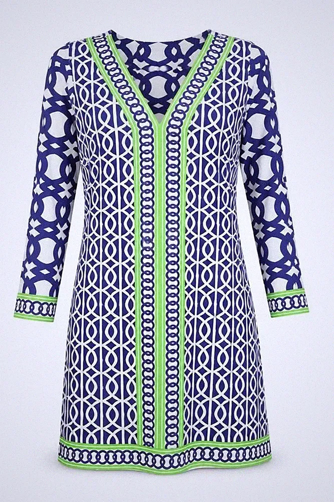 Sandy Lane Damen A-Linien Kleid Größe XS UK '' Mehrfarbig Geometrisch Kurz