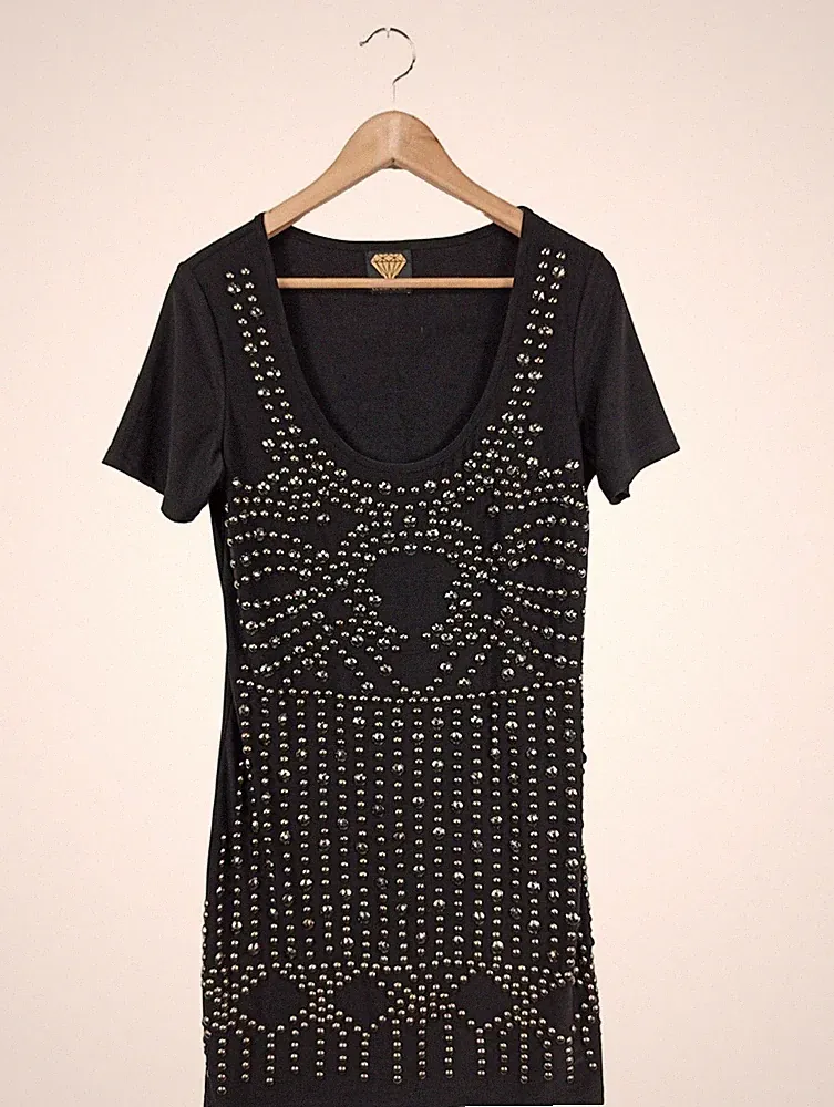 SARAH KERN A-Linien Kleid Damen Kleid Gr. DE 38 schwarz-silberfarben Elegant