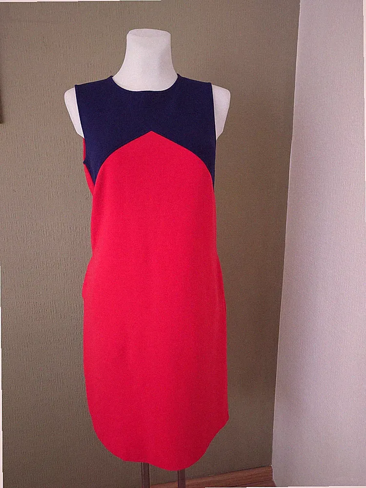 Schickes A-Linien Kleid von Boden Gr 38, Rot und Blau