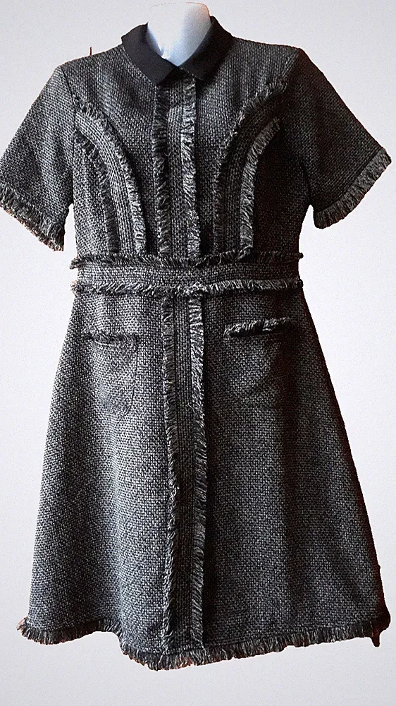 Schickes Büro- oder Festkleid aus Boucléstoff passend 38 S M