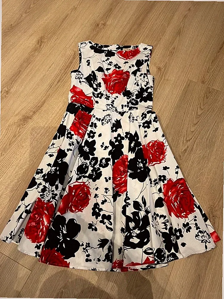 Schönes Damen Cocktailkleid in rot/schwarz/weiß von Grace Karin- Gr. S/36 - NEU!