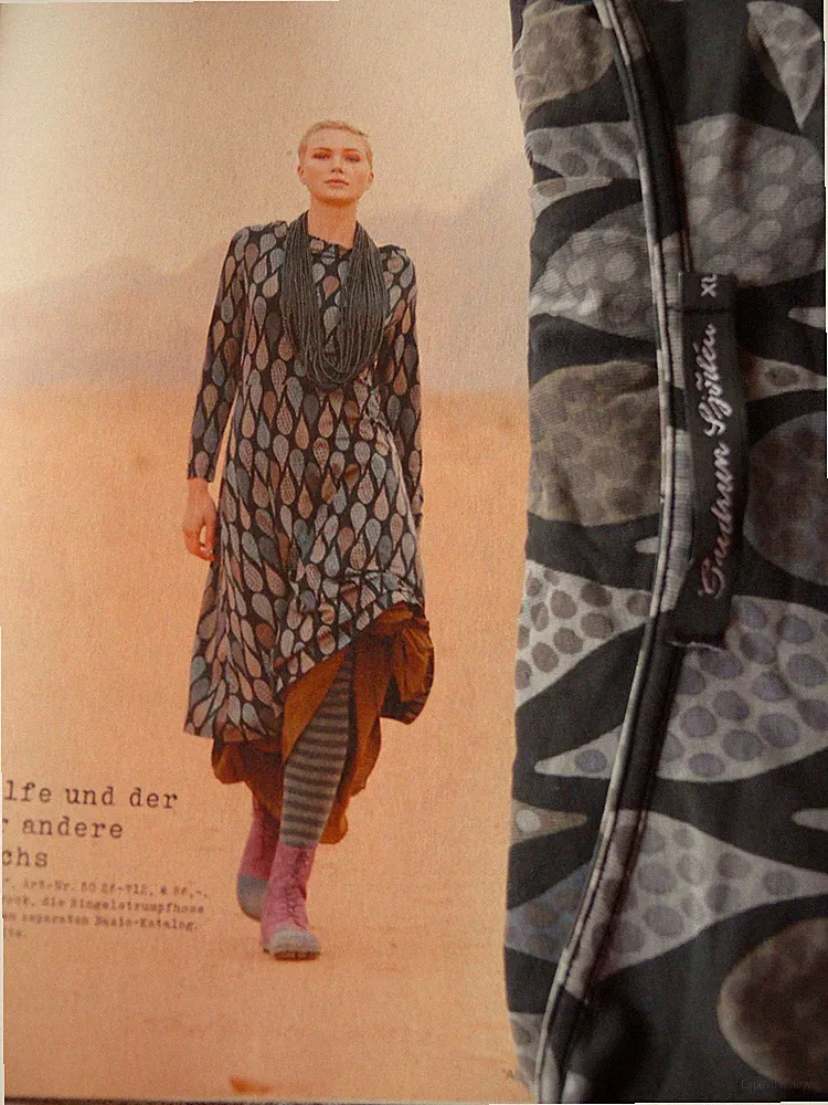 🦋 Schönes Kleid Amelie Lyocell + Baumwolle Gudrun Sjöden XL schwarz gemustert