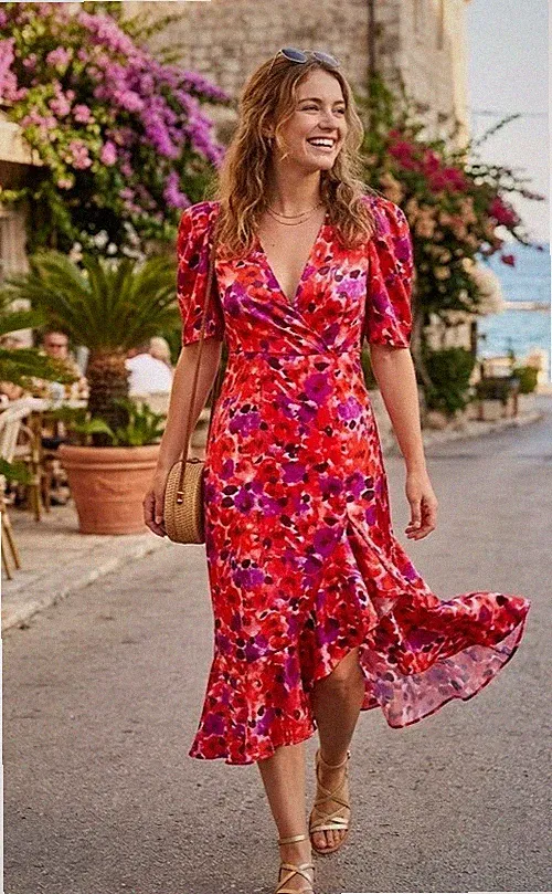 Schönes Kleid Boohoo bunt weiblich, Coctail Kleid, Gr. DE S 36
