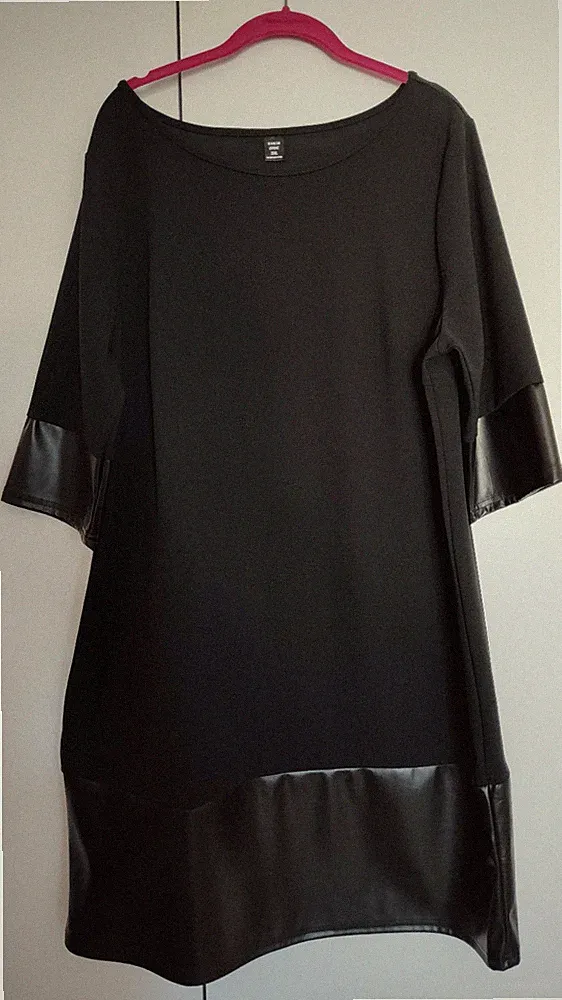 Schönes Kleid, Leder-Optik, schwarz, 2XL/48-50, NEU - Edel