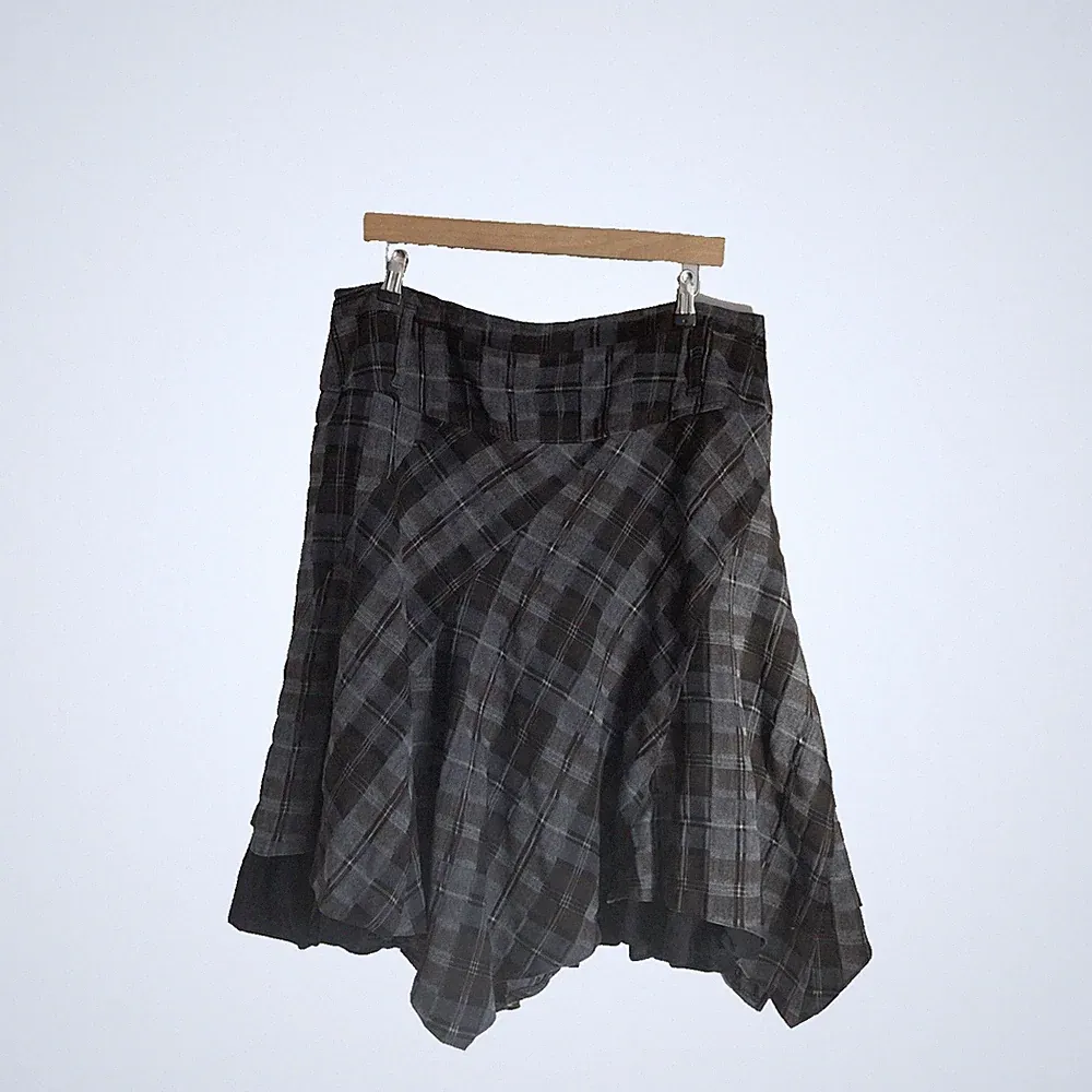 Schottenkaro Grunge Rock Punk grau kariert kariert Next UK 20 Steampunk Y2K Patchwork