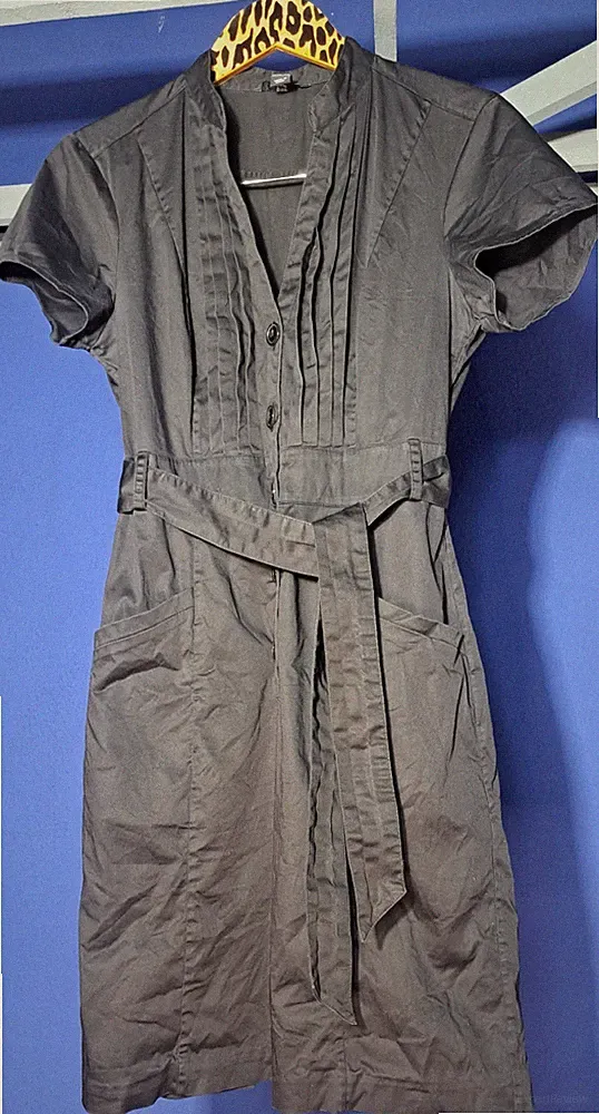 schwarzes Etuikleid mit Gürtel und Taschen, Business, Gr. 40, H&M