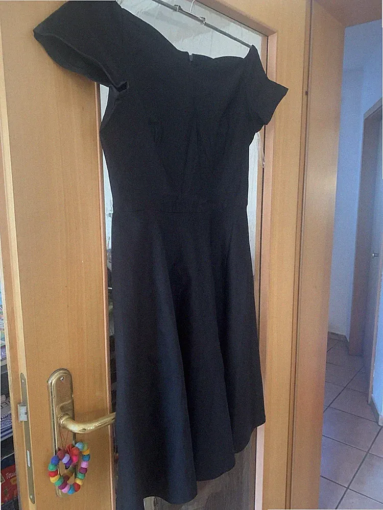 Schwarzes Offsholder Kleid von Grace Karin Gr XL mit Petticoat Rock Schwarz Top