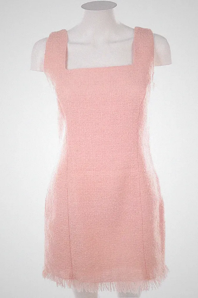 SECONDHAND Kleid Etuikleid Fransen 3 = D 38 rosa