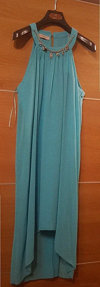 Sehr elegantes Damen Kleid Wassergrün American M Chiffon asymmetrisch A-Linie