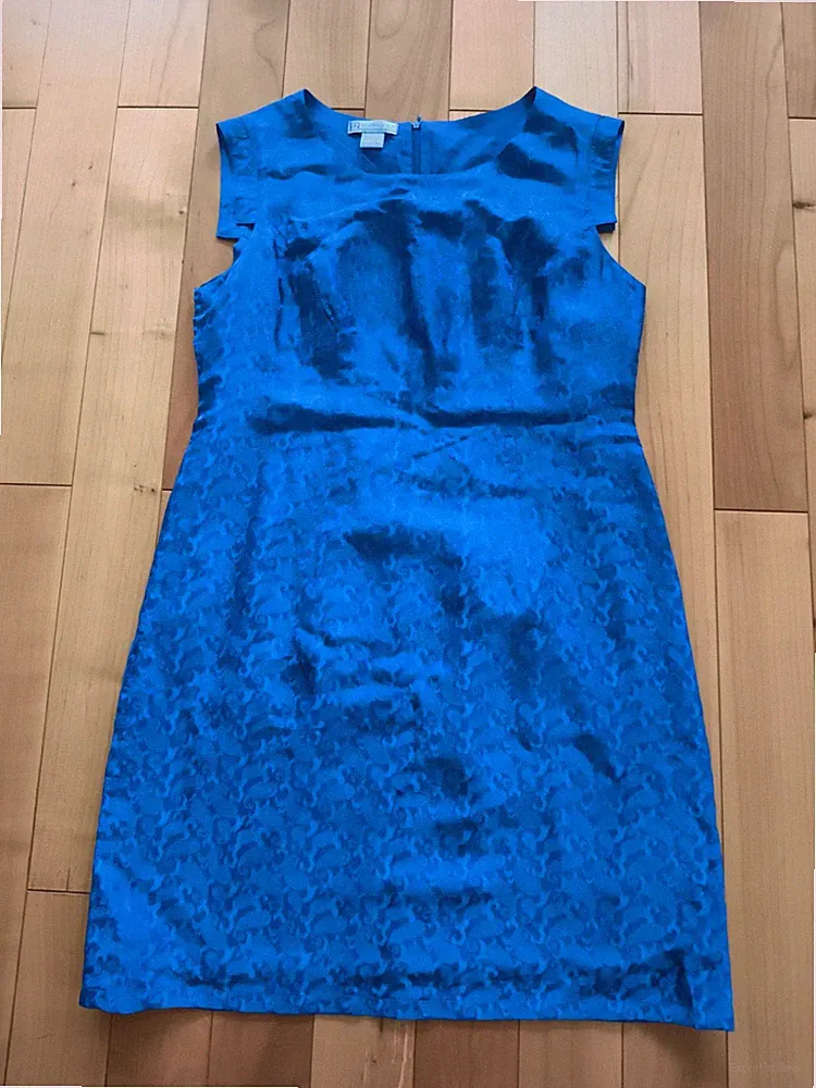 Seidenkleid Etuikleid Gr. 38 Royalblau