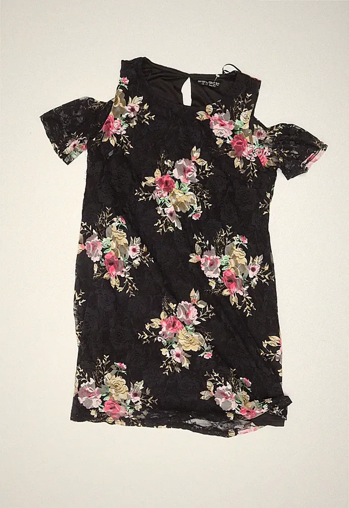 Select Damen schwarz Blumen Etuikleid Größe 14