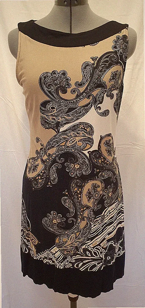 Selection by s.Oliver Kleid schwarz weiss creme-braun 40 L 42 XL Paisley Ü453