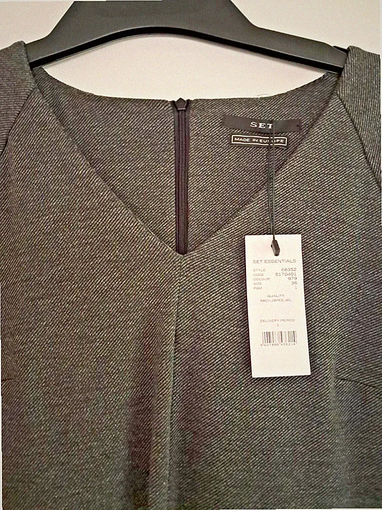 SET - Kleid - Gr. 36 - grau - schwarz - NEU € 170,00