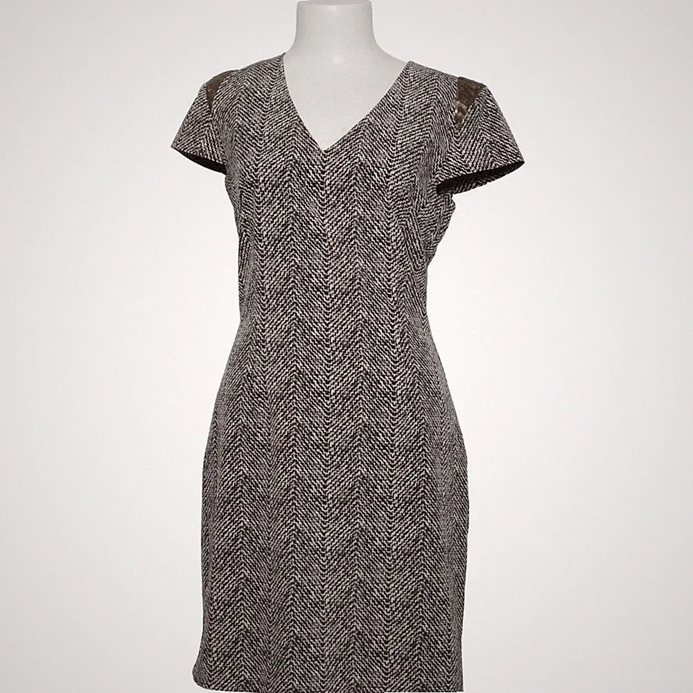 Set, Kleid, Größe: 38, model: etuikleid, Grau/Schwarz, Elasthan/Polyester #2yD