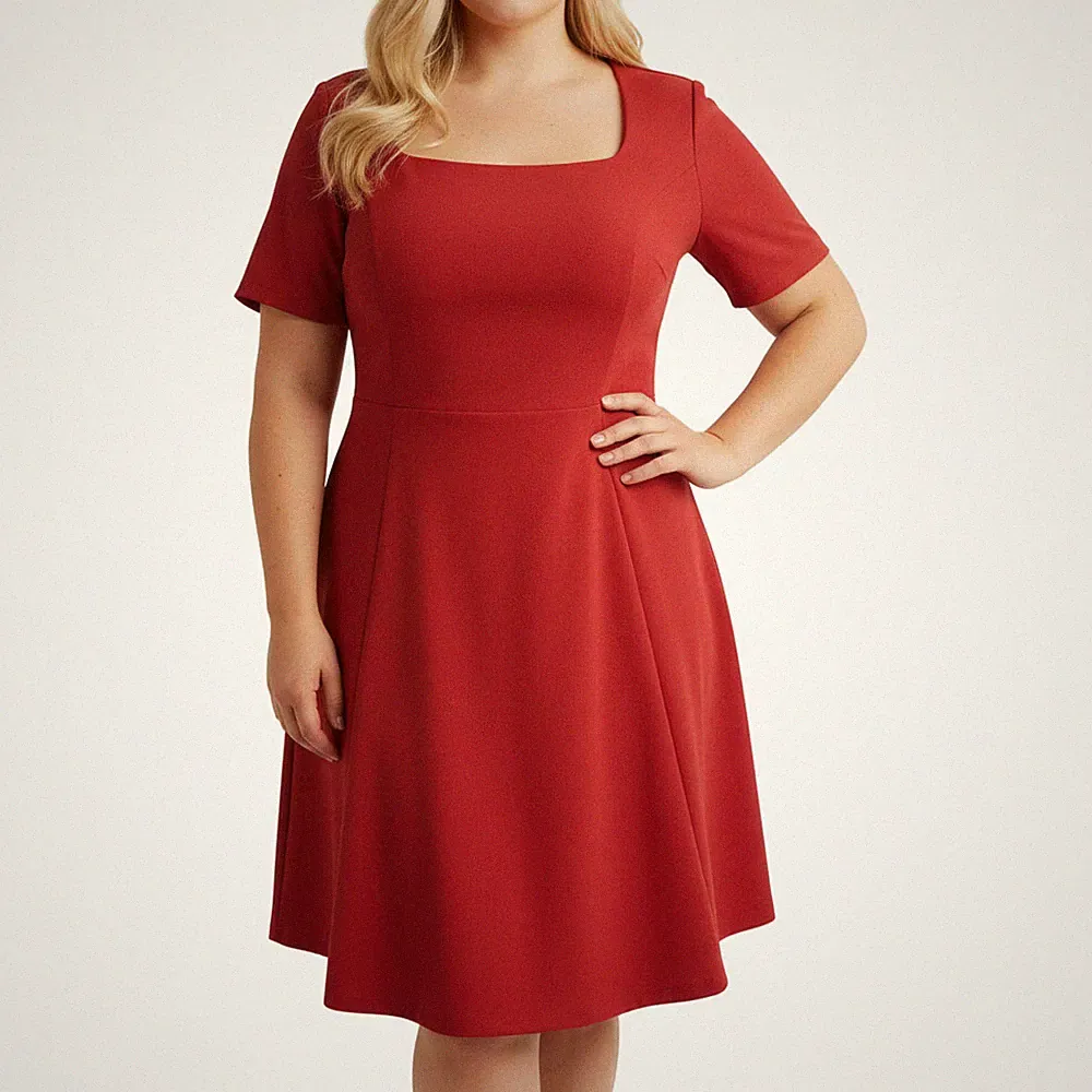 Sheego Kleid Damen Etuikleid Shape Kleid Weinrot Rot (687) Übergröße NEU