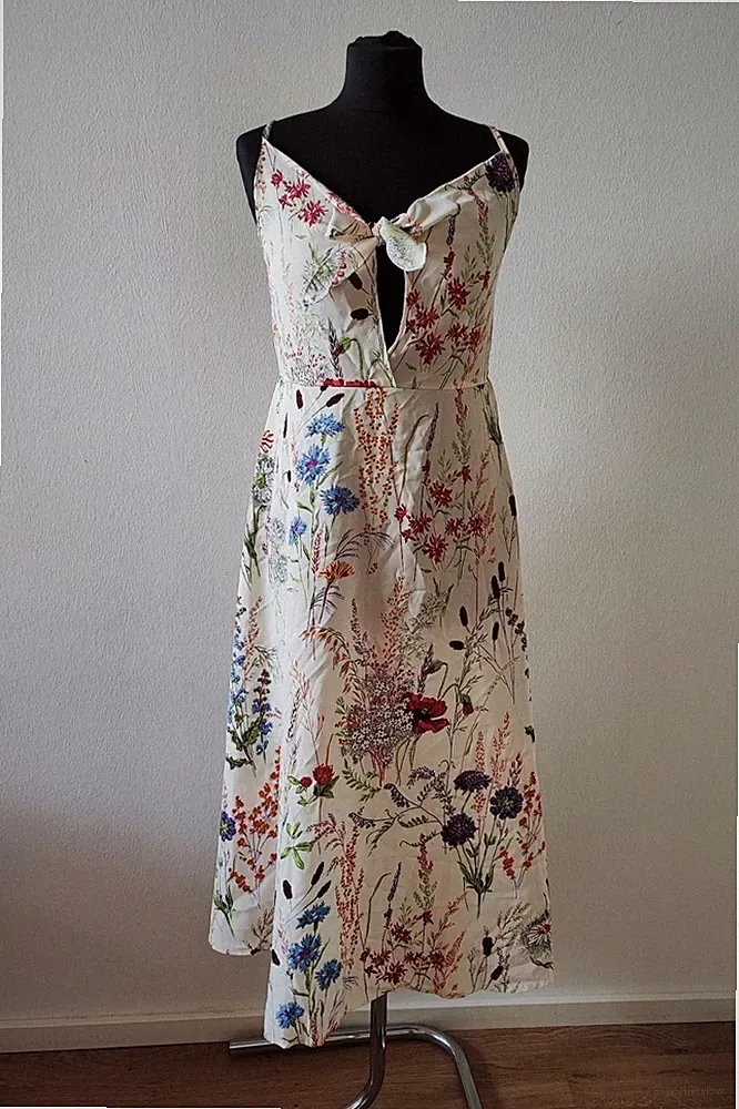 SheIn Breezaya Damen A-Linie Kleid mit Blumenmuster geblümt Schleife süß L 40/42