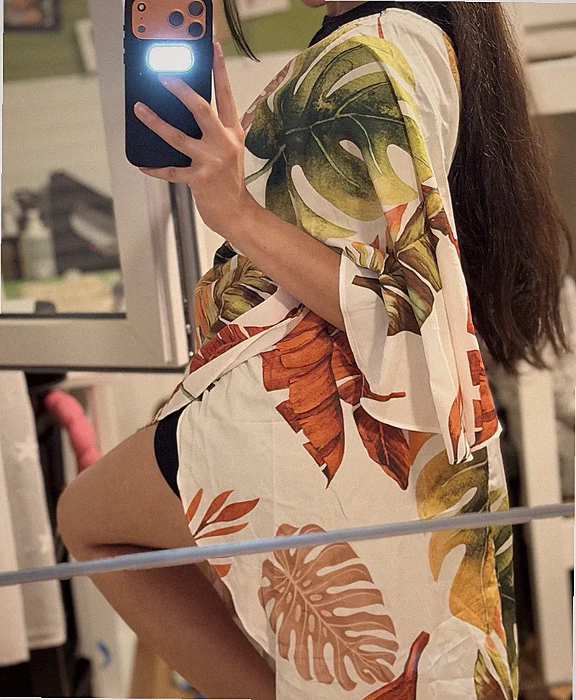 SheIn Damen A-Linie Kleid kurz mehrfarbig Blumenmuster V-Ausschnitt Gr. S