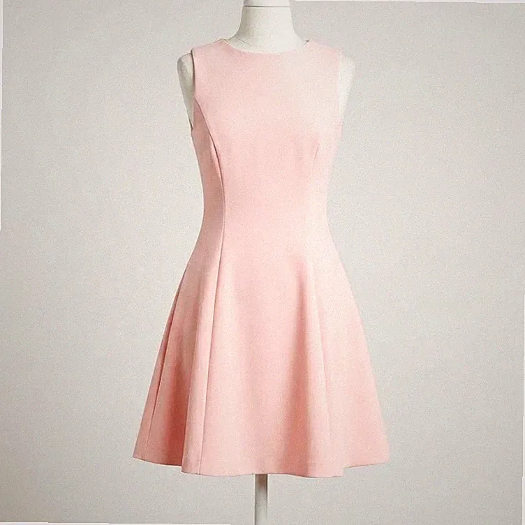 Shein Damen A-Linien Kleid Rosa Kurz Ärmellos Rundhals Gr. M